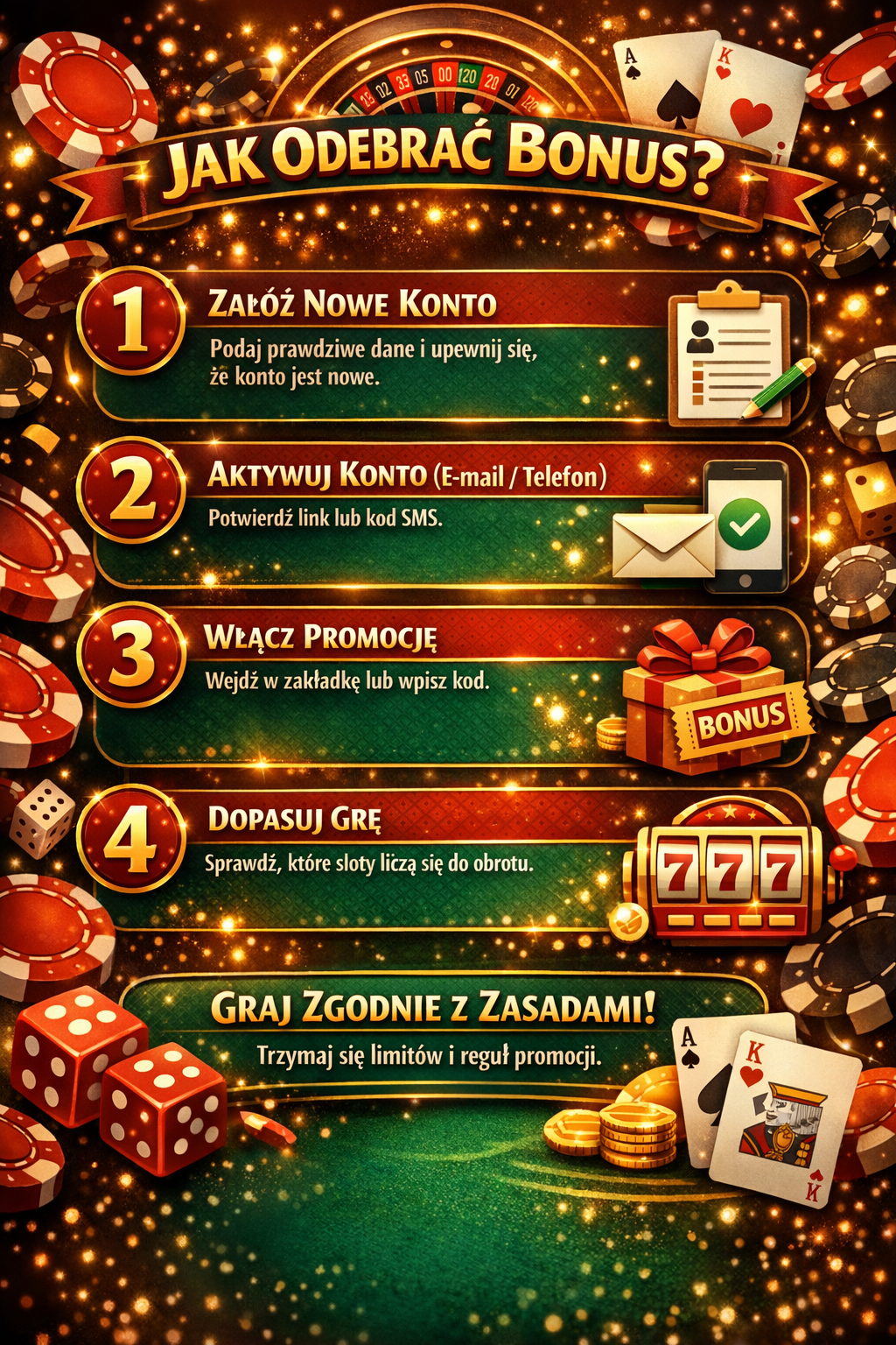 Jak aktywować bonus 50 zł bez depozytu